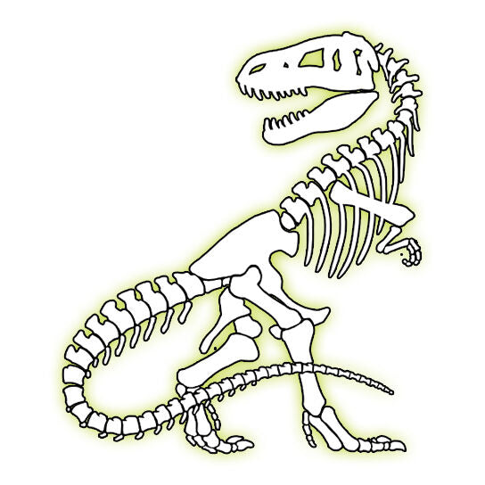 Glow velociraptor temporary tattoo