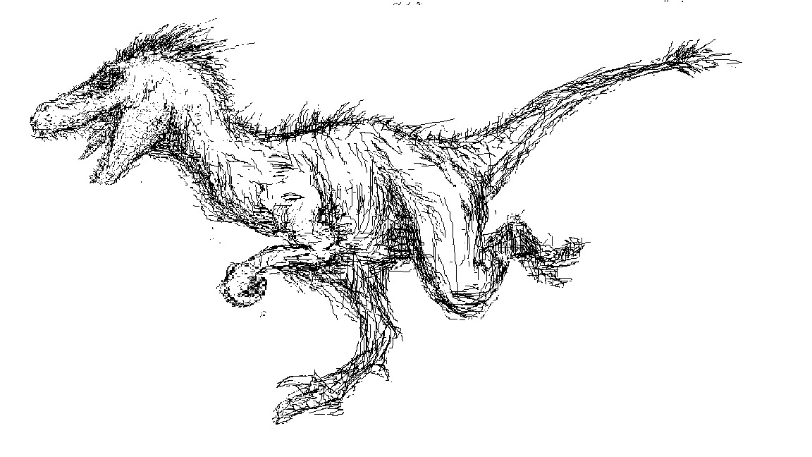 A velociraptor i drew using ms paint dont ask me why i used paint rark