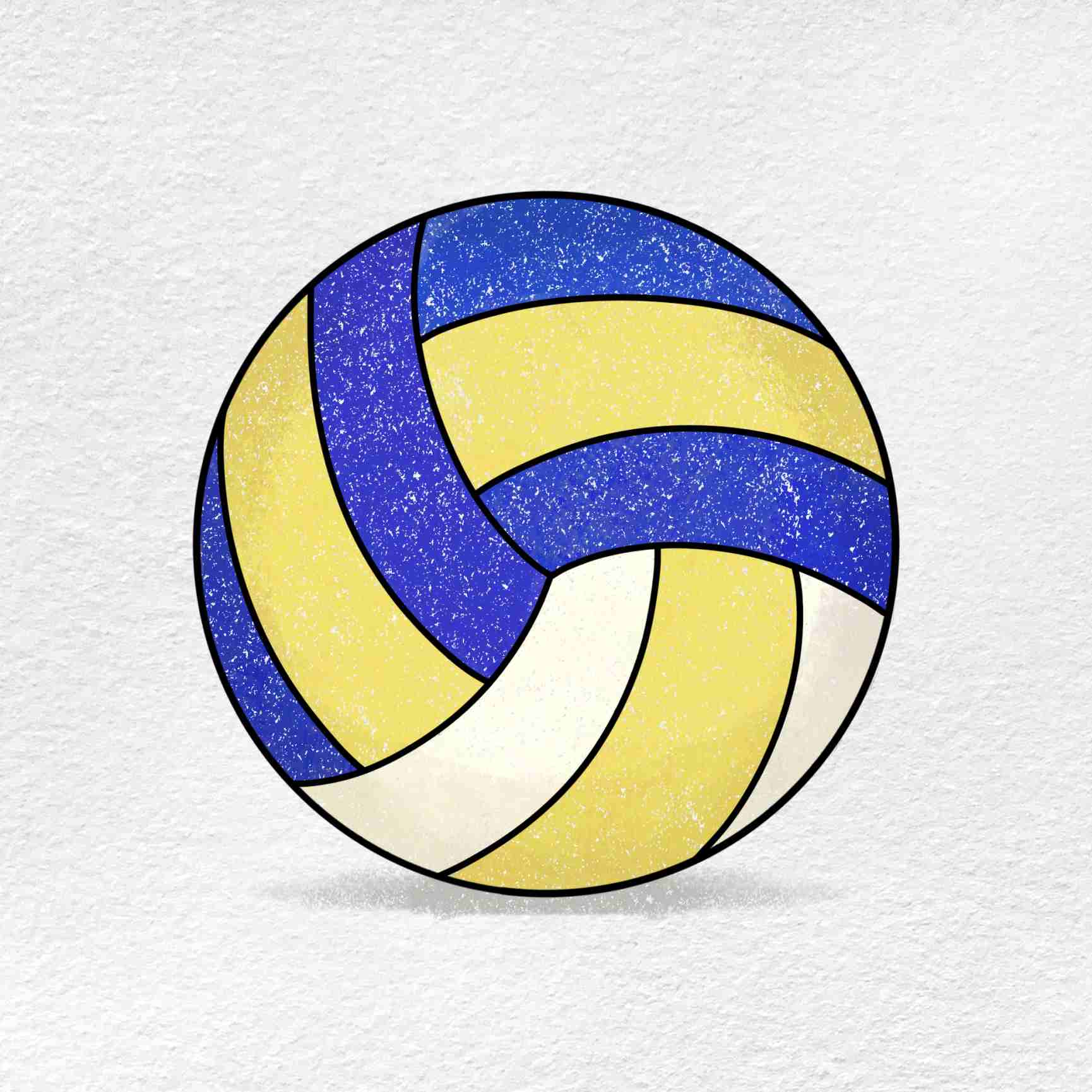 How to draw a volleyball