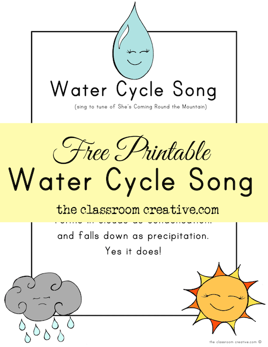 Free printable water cycle song