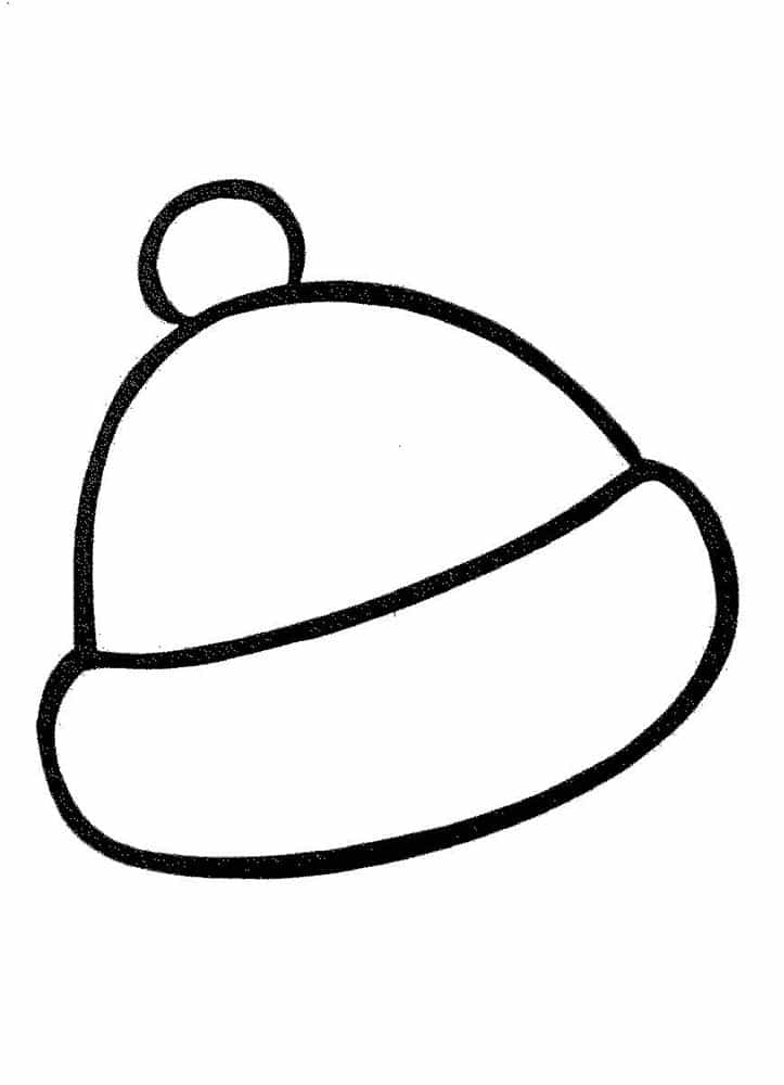Simple winter hat coloring page