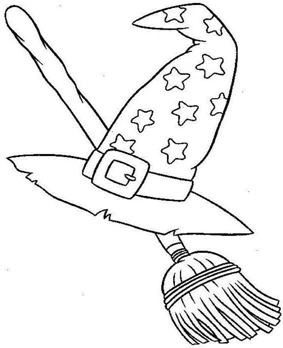 Free easy to print witch coloring pages