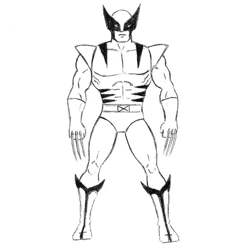 The easiest way to draw wolverine