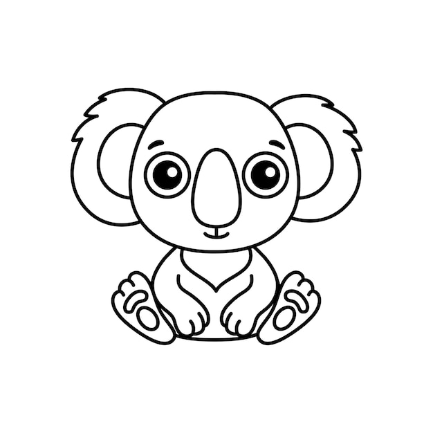 Premium vector zoo animal for children coloring book funny koala in a cartoon style