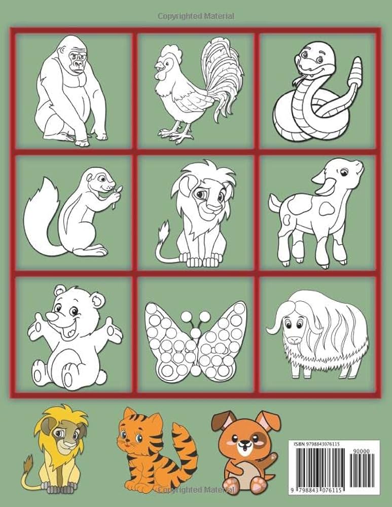 Cute zoo animals for kids toddler coloring book cute little zoo animals coloring page for little kids toddlers preschool and kindergarten simple coloring book for preschool and kindergarten press erika tuttle