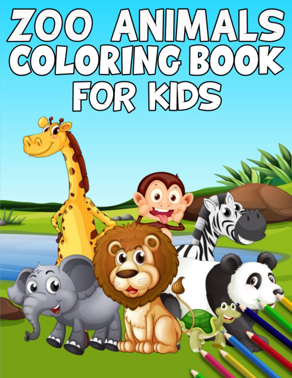 Buy zoo animals coloring book for kids high quality zoo animals designs ready for you to color in for fun also with simple drawing exercises for kids of all ages online at
