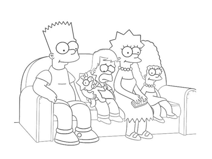 The simpsons coloring pages for kids