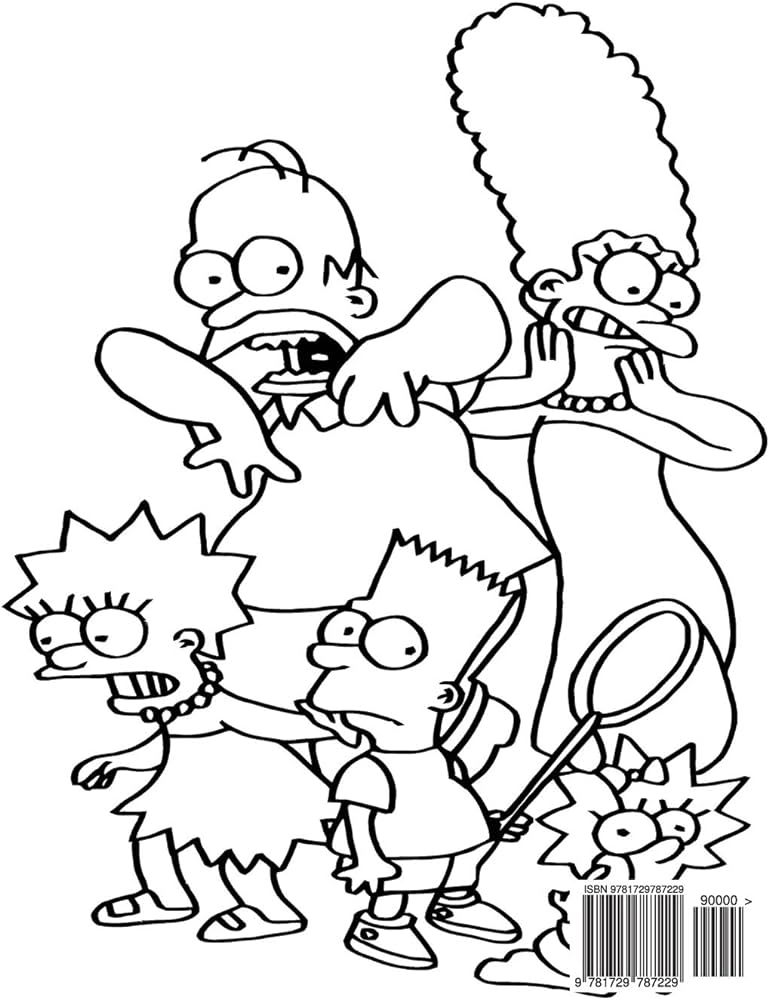 The simpsons coloring book coloring book for kids and adults activity book with fun easy and relaxing coloring pages by