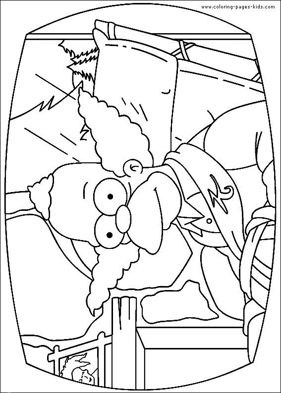 The simpsons color page
