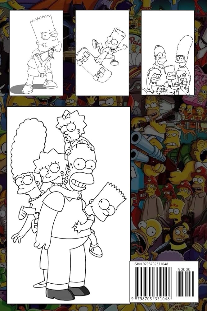 Bart simpson coloring book a great simpsons coloring book for kids coloring page full off simpson images to color adult coloring book stress lovers great for encouraging creativity arts