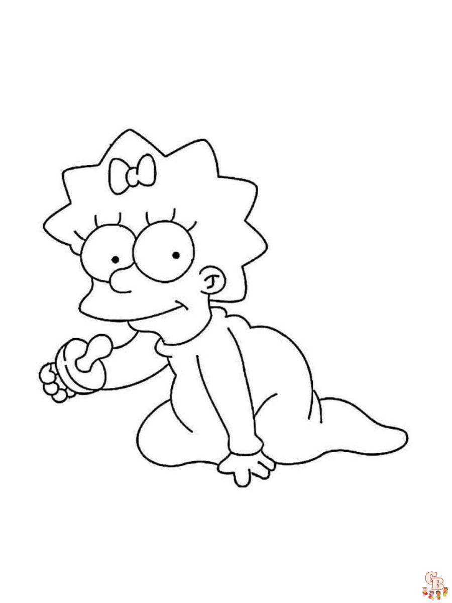 Printable the simpsons coloring pages free for kids and adults