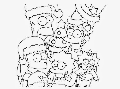 The simpsons christmas coloring pages