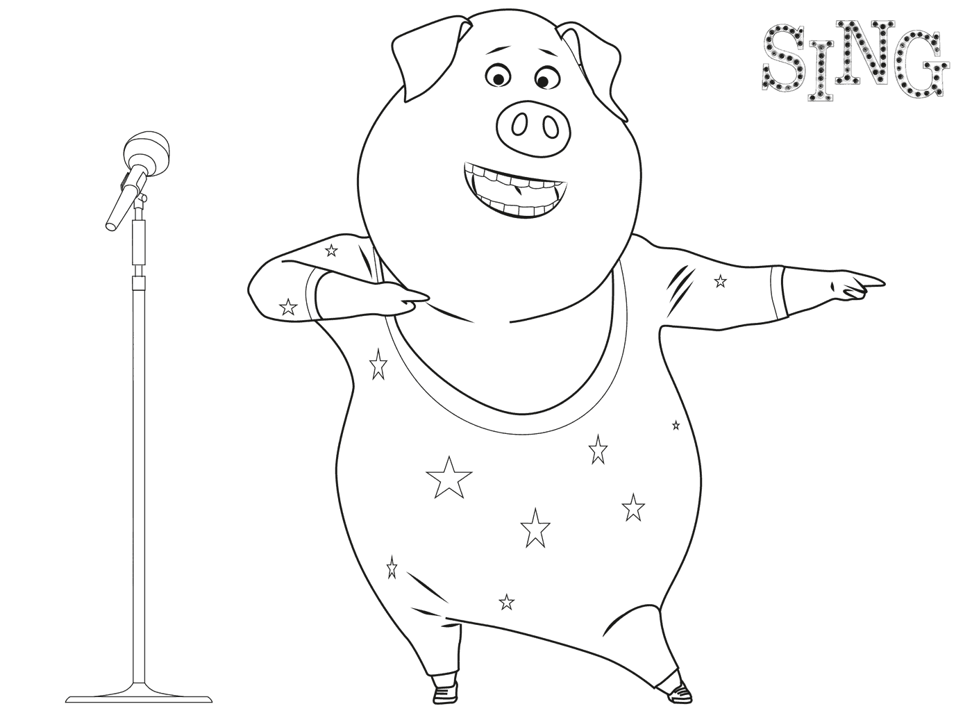 Sing coloring pages