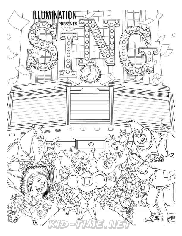 Sing coloring book pages sheets â kids time fun places to visit and free coloring book pages printables