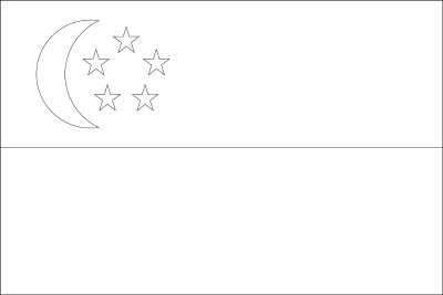 Coloring page for the flag of singapore