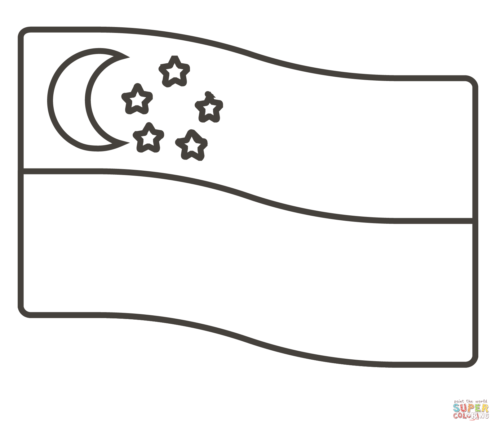 Singapore flag coloring page free printable coloring pages
