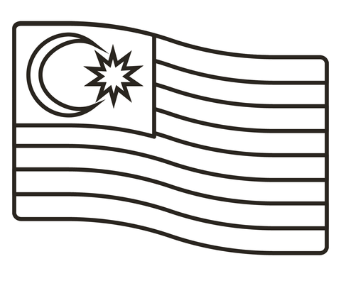 Malaysia flag coloring page free printable coloring pages