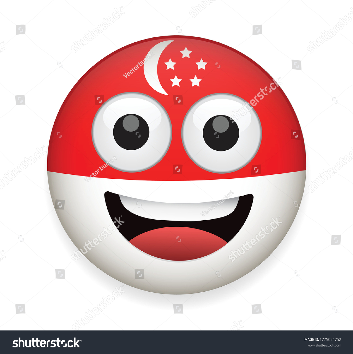 Singapore flag face vector illustrationhigh quality stock vector royalty free