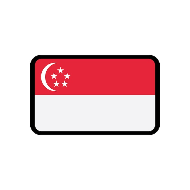 Premium vector republic of singapore flag icon vector illustration logo design