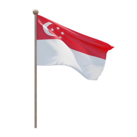 Singapore flag pole d illustration download in png obj or blend format