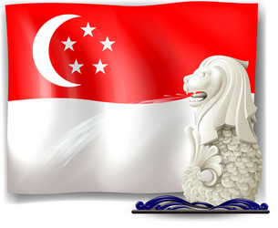 Merlion cartoon singapore vector images