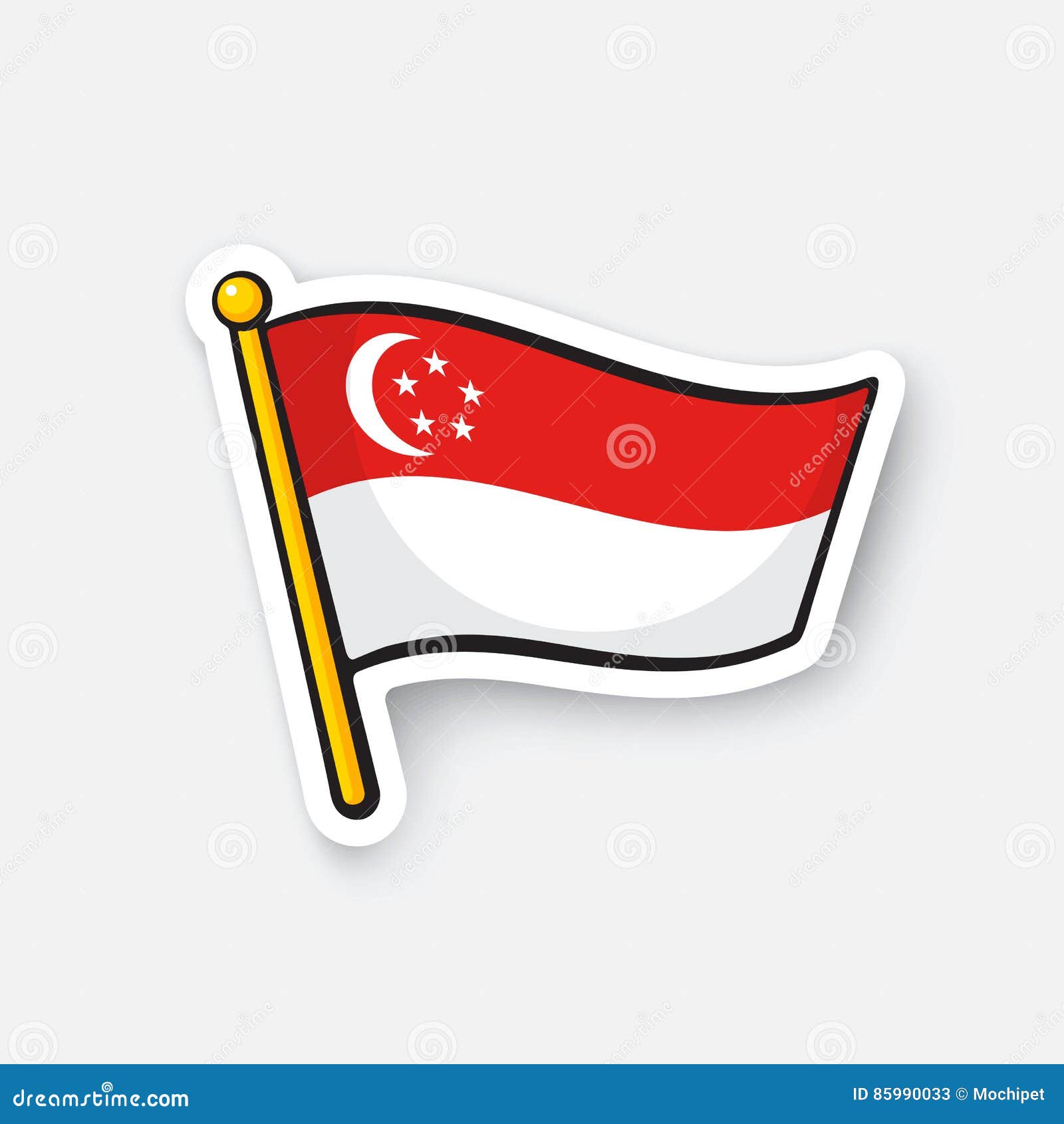 Cartoon flag singapore stock illustrations â cartoon flag singapore stock illustrations vectors clipart