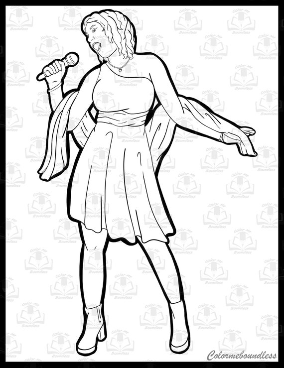 Fierce singer printable coloring page digital download