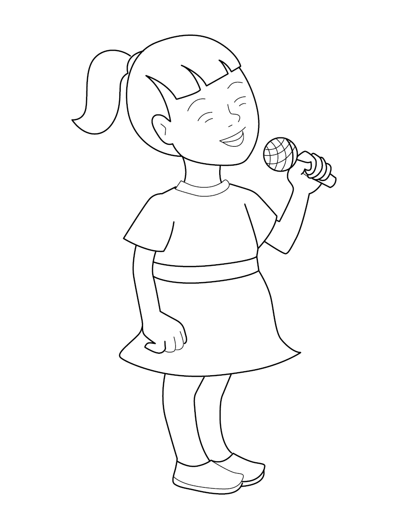 Child singing colouring page free colouring book for children â monkey pen store
