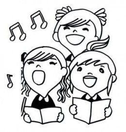 Coloring pages of kids singing