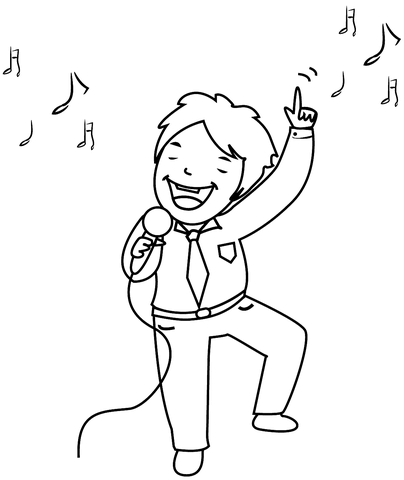Karaoke singer coloring page free printable coloring pages