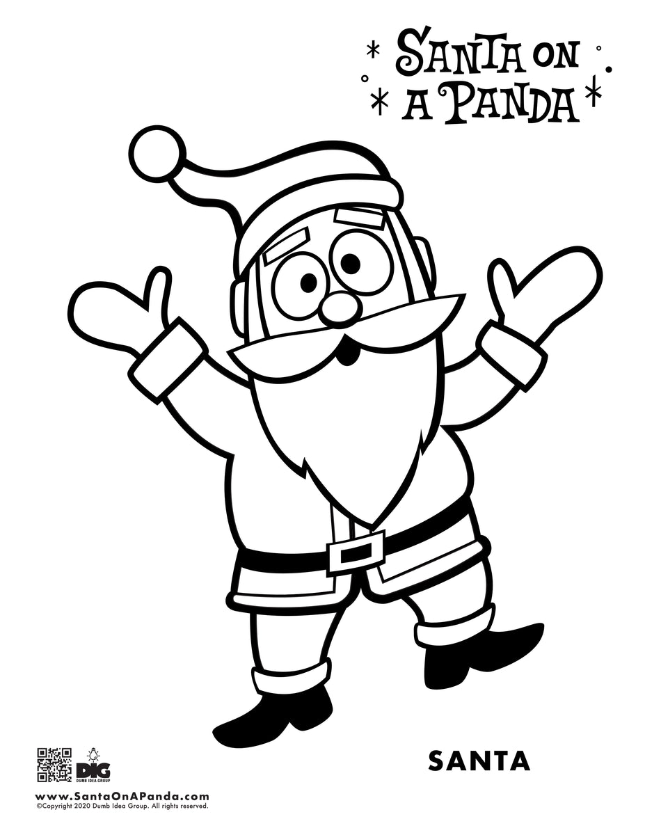 Santa on a panda coloring pages free download â dumb idea group
