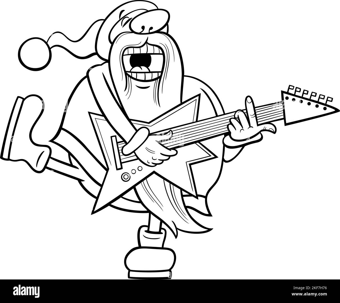 Santa claus is singing christmas black and white stock photos images