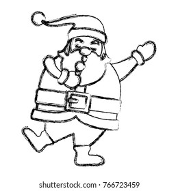Funny santa claus singing cartoon stock vector royalty free