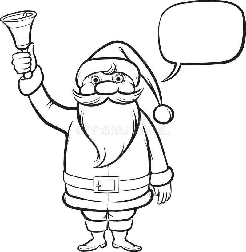 Christmas coloring page with singing santa claus stock vector