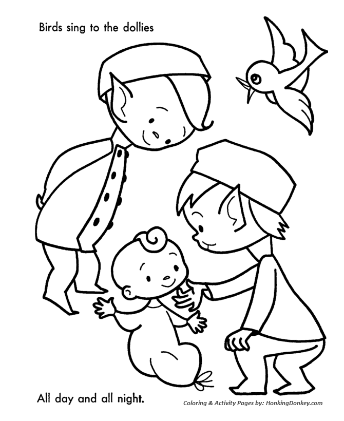 Santas helpers coloring pages