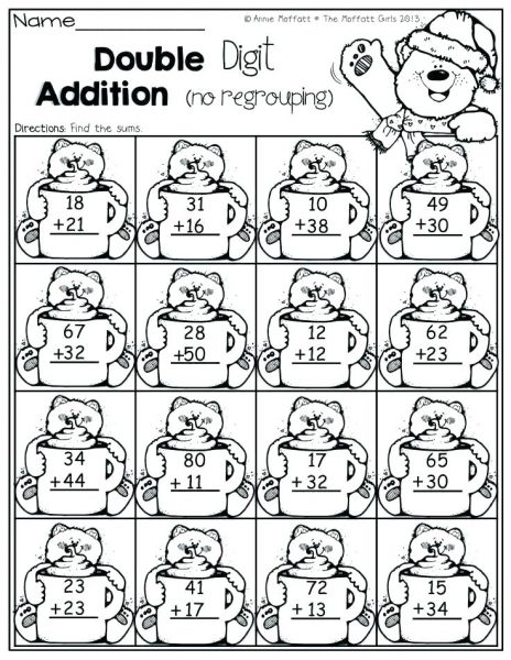 Digit addition coloring worksheets