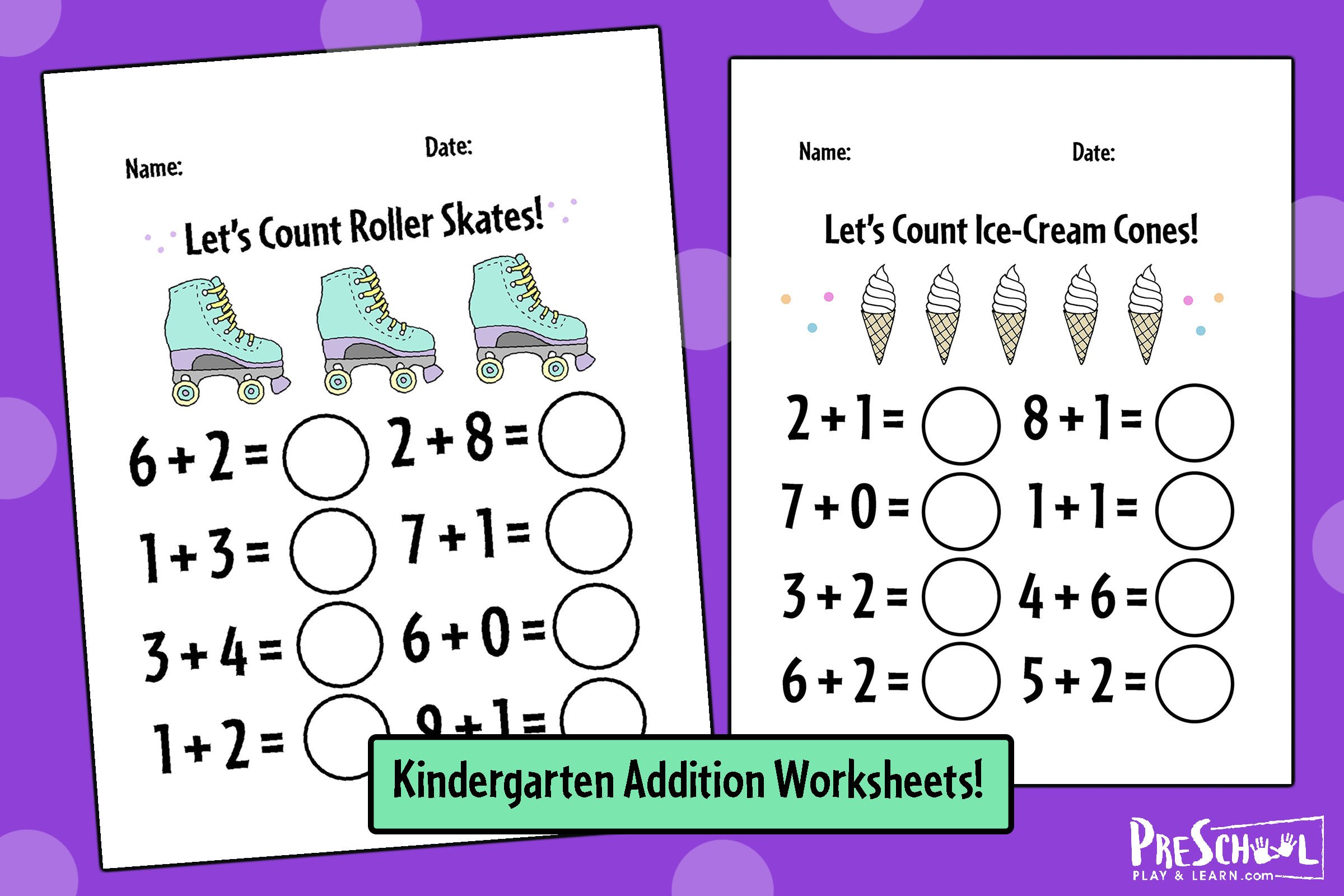 Free printable kindergarten addition worksheets numbers