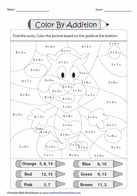 Single digit addition worksheets