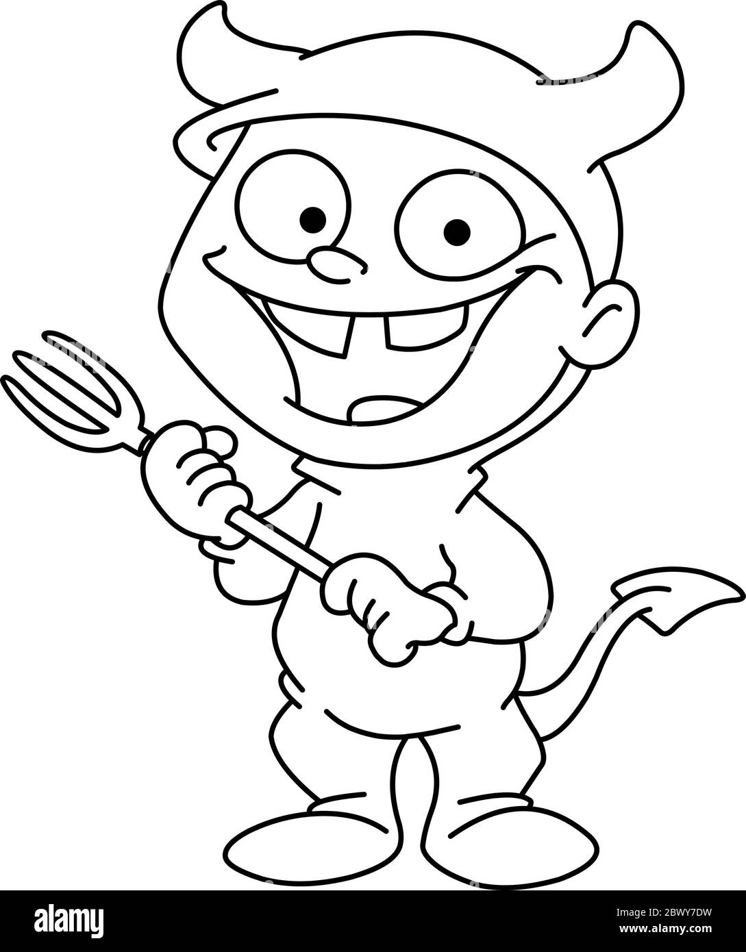 Little devil black and white stock photos images