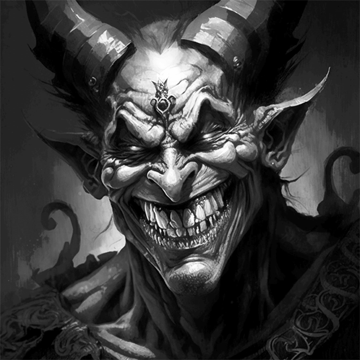 Sinister demons sneer hd stencil â hd stencils llc
