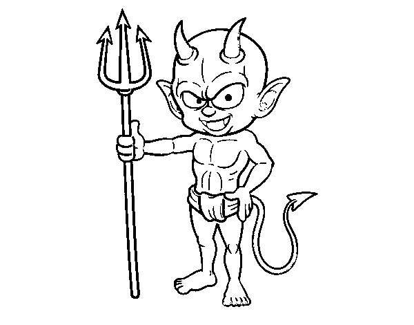 Evil demon coloring page