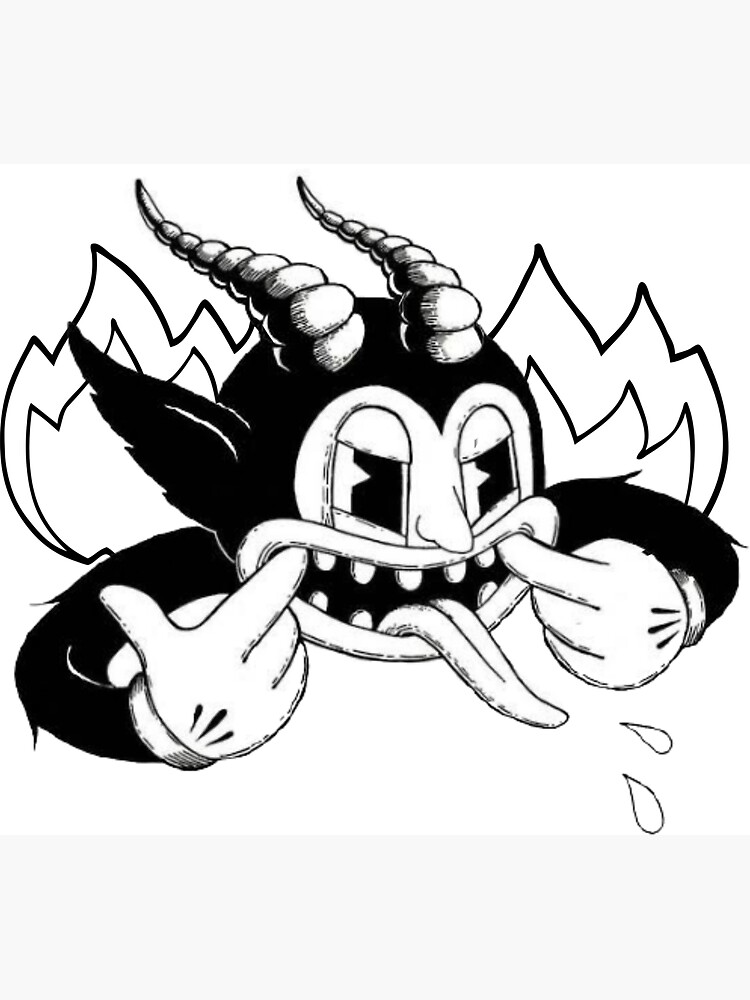 Ghostemane x cuphead retro style dark sinister cartoon devil magnet for sale by newwavestyle