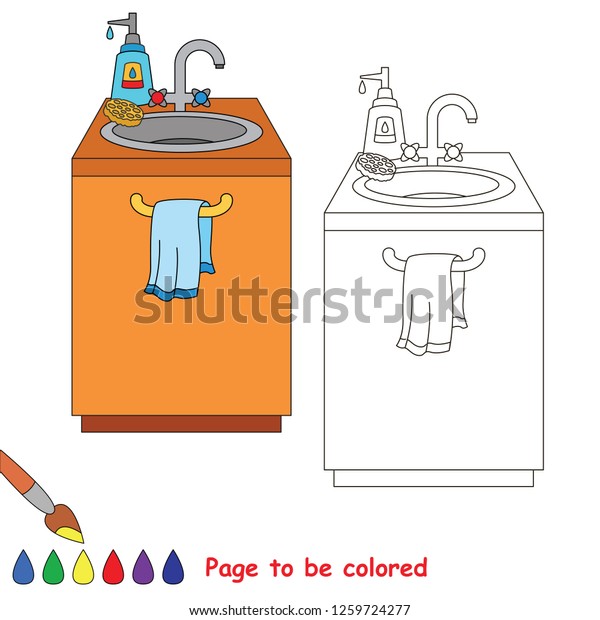 Kitchen sink be colored coloring book stock vector royalty free