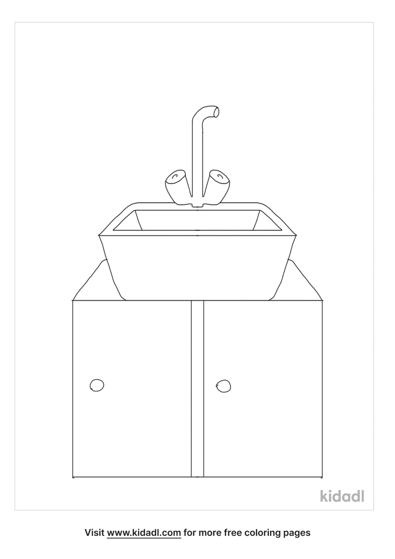 Free kitchen sink coloring page coloring page printables