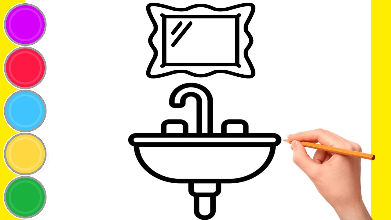 How to draw a sink easy drawing step by step sink drawing tutorial