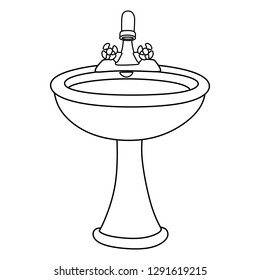 Bathroom related objects cartoon illustration sink stock vector royalty free