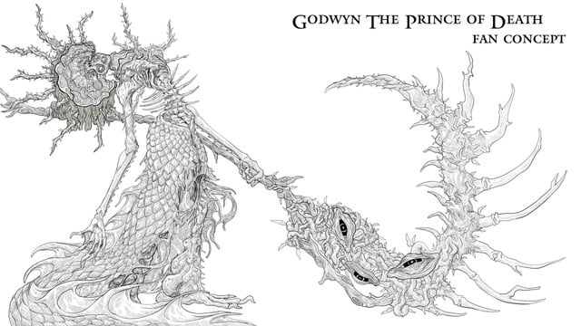 Godwyn the prince of death fan concept art my take on godwyn boss design in uping shadow of erdtree dlc reldenring