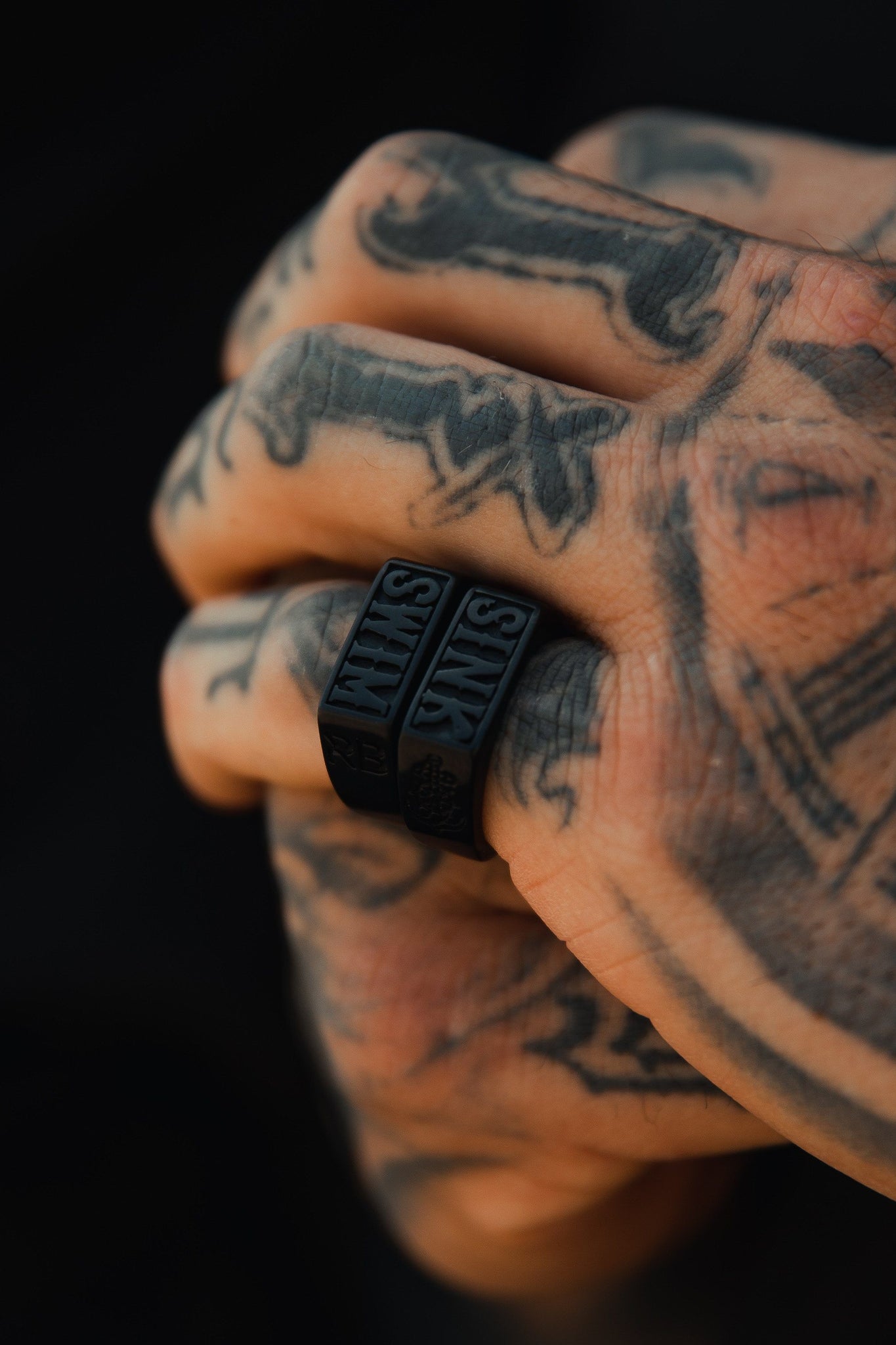 Blackout sink or swim stainless steel rings set of by relentless betrayal