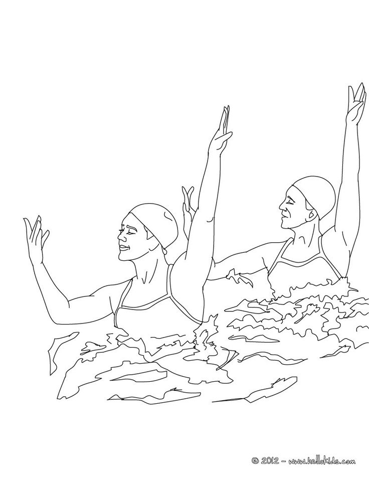 Team technical routine synchronized swimming coloring page more sports coloring pages on hellokids sports coloring pages coloring pages silhouette stencil