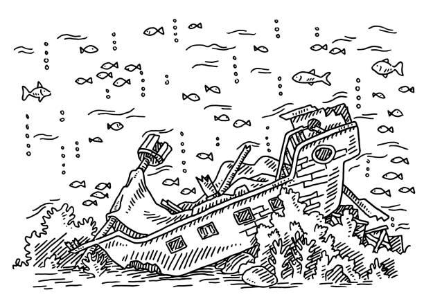 Broken boat stock illustrations royalty